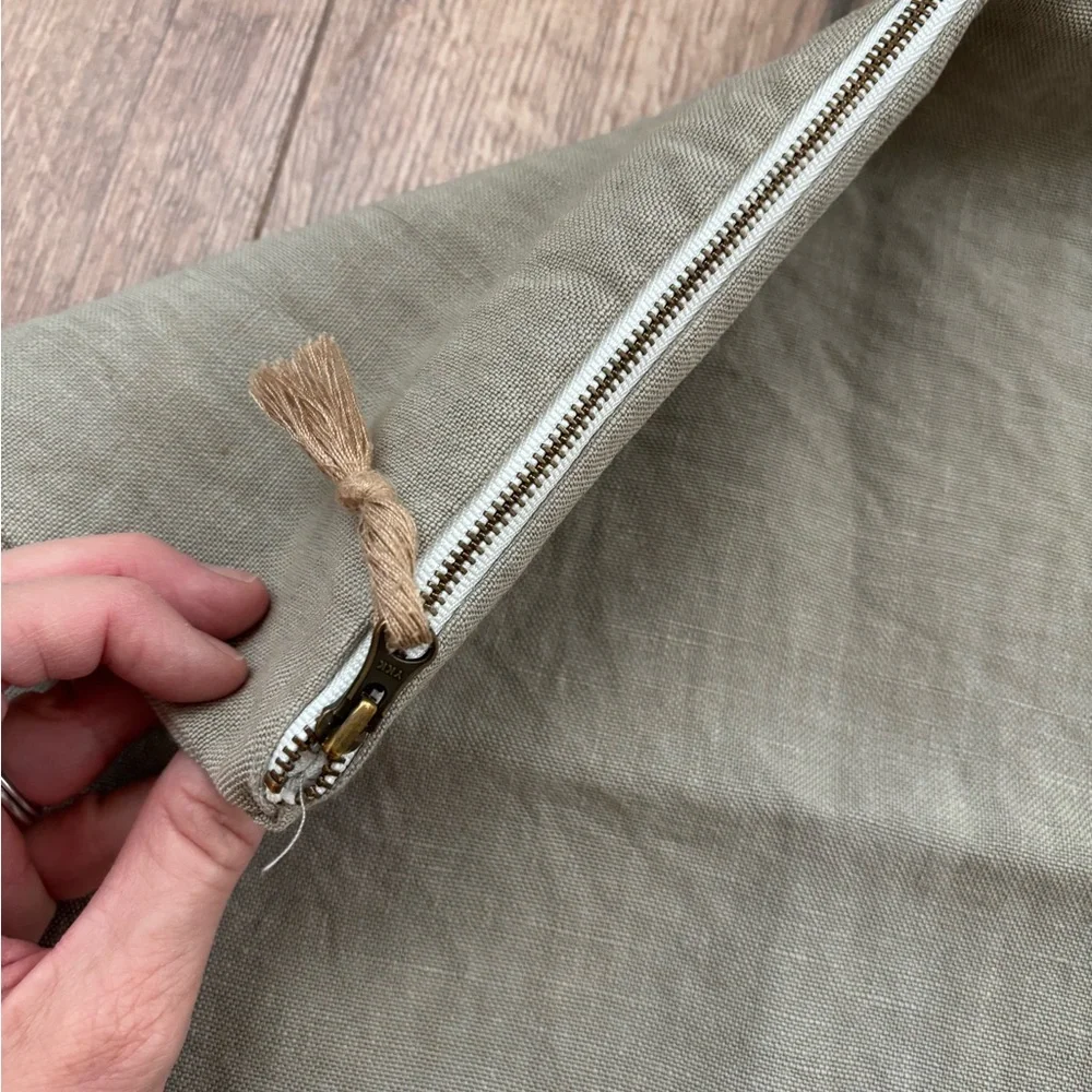 Zara Home Washed Linen Pillow Cover 17.5” Square Neutral Natural Linen